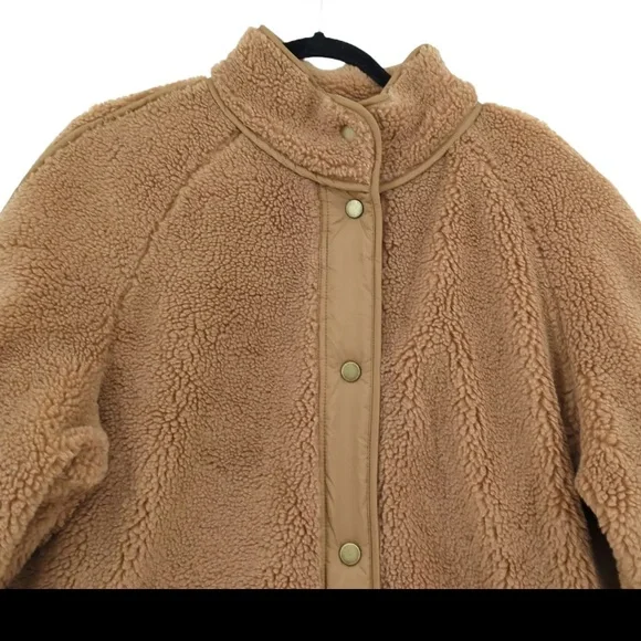 Veronica Beard Women's XL Sullie Teddy Brown Coat Sherpa High Pile Fleece